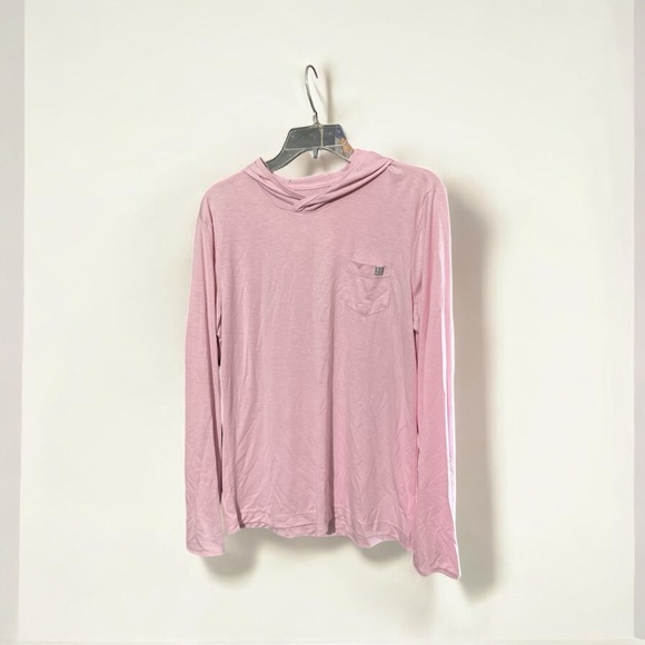 Huk Tops - Huk Fishing Light Pink Long Sleeve Hoodie